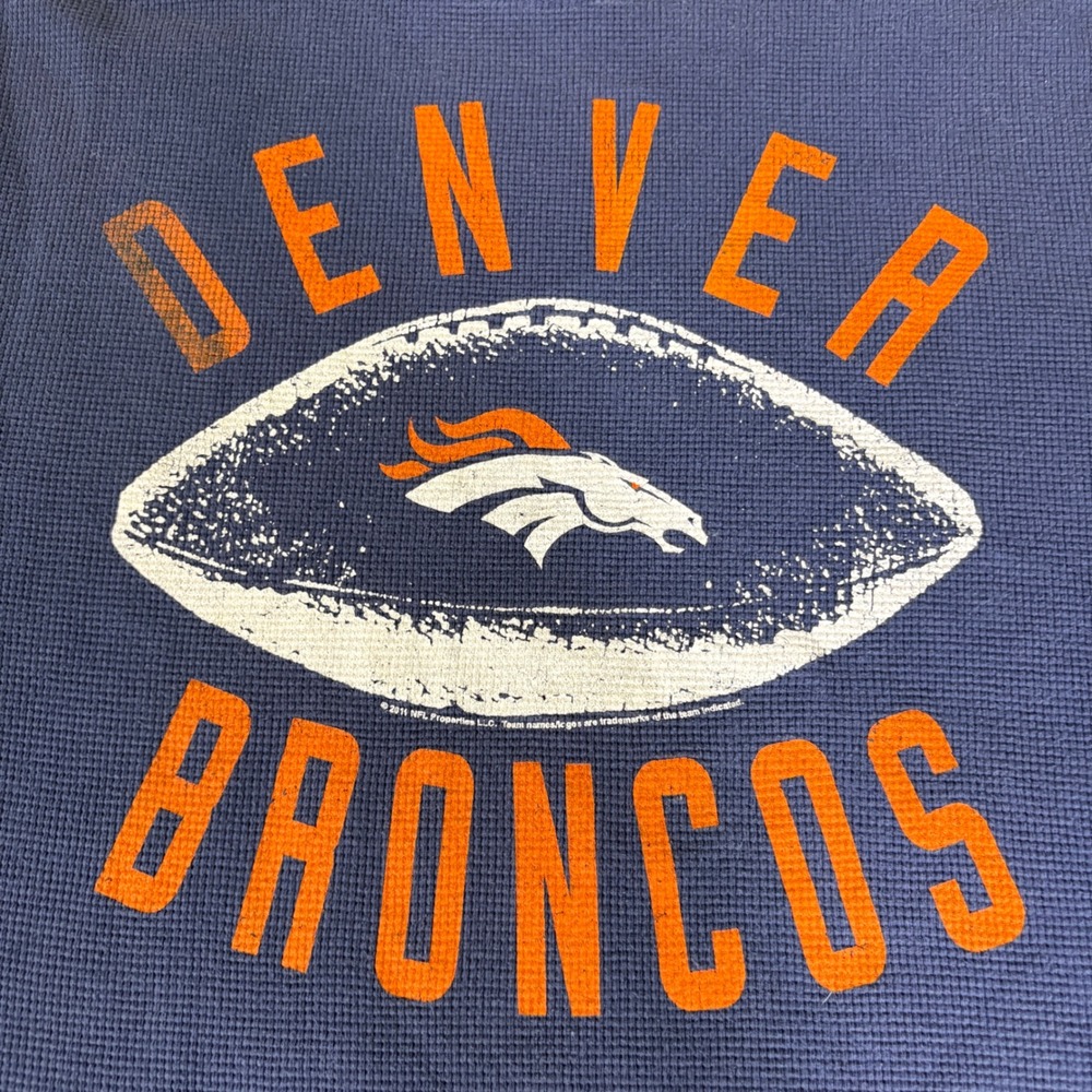 NFL Team Apparel Denver Broncos Blue Waffle Knit Thermal Shirt XXL AT049 - Picture 4 of 8